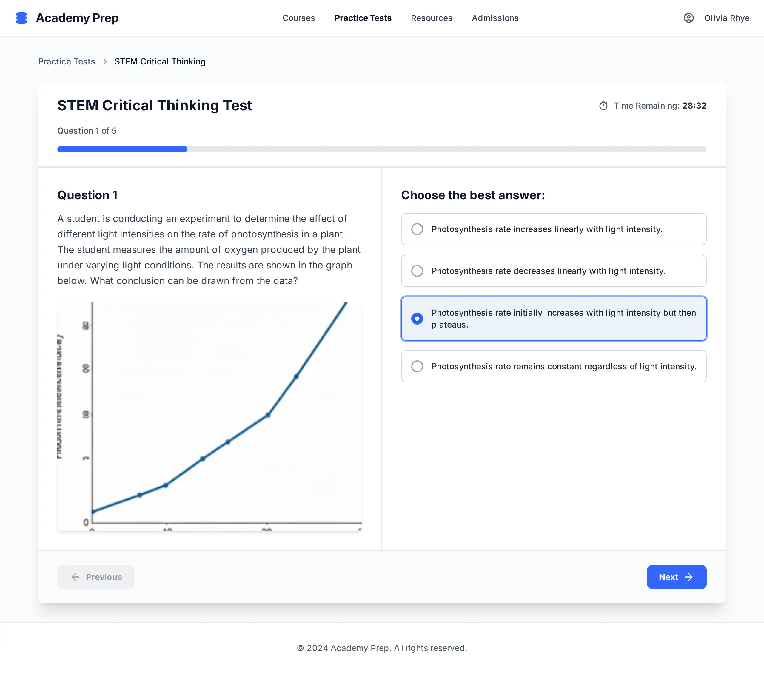 STEM Critical Thinking Practice Test question for the Academies test